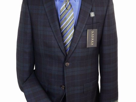 Lauren Ralph Lauren 17906 Navy  Green  Boy s Sports Coat  Jacket - Black Watch Tartan Plaid - 65% Polyester   35% Rayon Supply