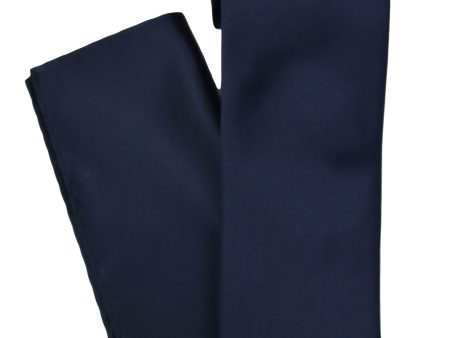 Heritage House 34783 - Boy s Tie - Satin Solid with Pocket Square - Navy Fashion