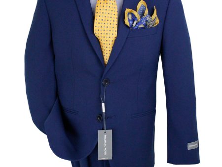 Michael Kors 35443 Boy s Suit Separate Jacket - Skinny Fit - Solid Gab - Stretch - Blue Online Sale