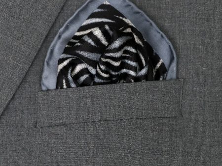 Heritage House 37781 Pocket Square - Swirl - Black Grey Supply