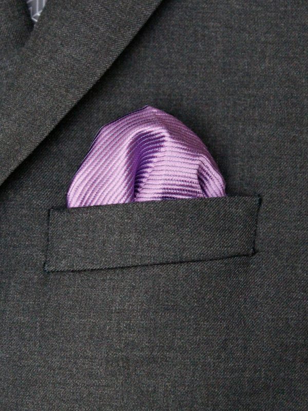 Heritage House Pocket Square 30757PS - Tonal Stripe - Purple Online Sale