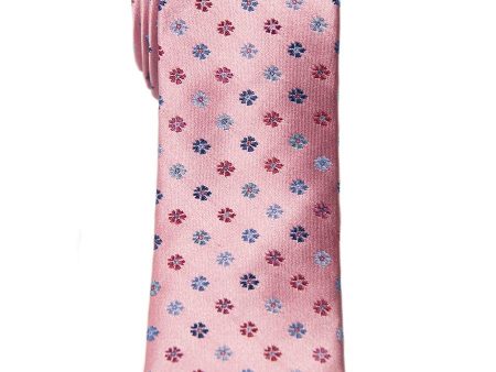 Heritage House 26443 100% Silk Boy s Tie - Floral- Pink Online Hot Sale