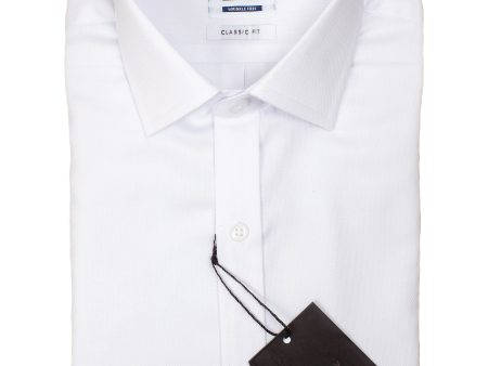 Alviso 30386 Boy s Dress Shirt - Slim Fit - Tonal Diamond Weave - White Fashion