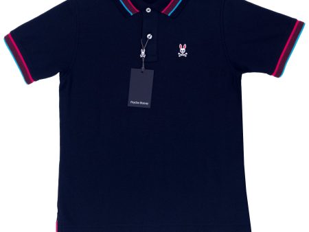 Psycho Bunny 36931 Boy s Short Sleeve Polo - Davis Pique - Navy Online Sale