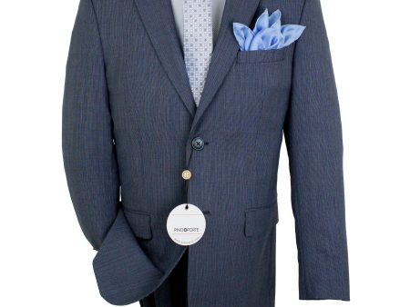 PinoPorte 35898 Boy s Suit - Mini Houndstooth - Blue Online Sale