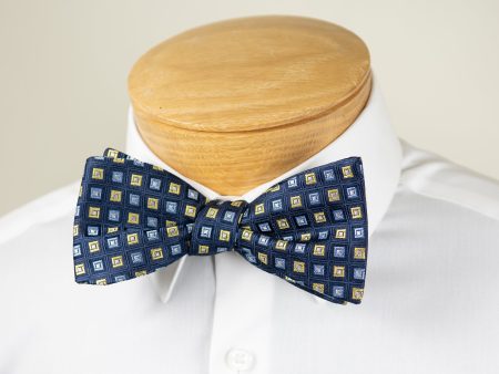 ScottyZ 31192 Young Men s Bow Tie - Neat - Navy Yellow Online now