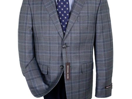 Michael Kors 24285 100% Wool Boy s Sport Coat - Plaid - Gray Discount