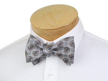 ScottyZ 37592 Young Men s Bow Tie - Medallion - Silver Mocha Blue For Discount