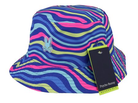 Psycho Bunny 37346 Boy s Reversible Bucket Hat - Clarkson - Royal Blue on Sale