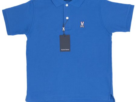 Psycho Bunny 36919 Boy s Short Sleeve Polo - Classic Pique - Nebular Blue Online Sale