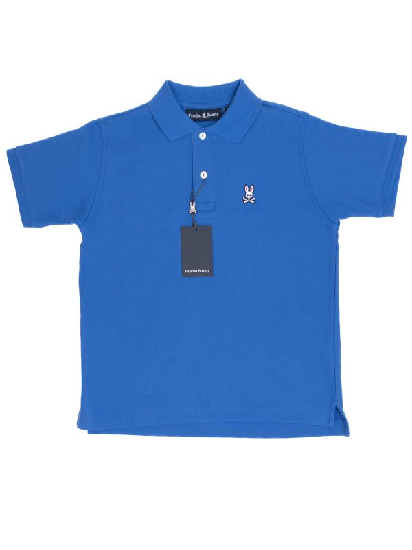 Psycho Bunny 36919 Boy s Short Sleeve Polo - Classic Pique - Nebular Blue Online Sale