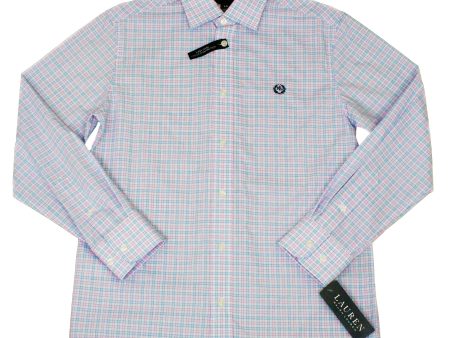 Lauren Ralph Lauren 34866 Boy s Dress Shirt- Check - Blue Pink on Sale