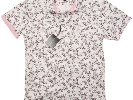 Leo & Zachary 28208 Boy s Short Sleeve Sport Shirt-Grey Pink Hot on Sale