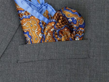 Heritage House 37791 Pocket Square - Neat - Orange Blue Sky For Discount