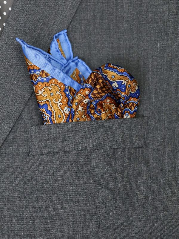 Heritage House 37791 Pocket Square - Neat - Orange Blue Sky For Discount