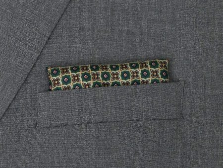 Heritage House 37789 Pocket Square - Neat - Teal Green Brown Discount