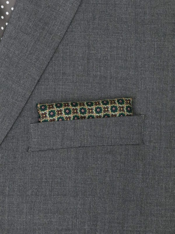 Heritage House 37789 Pocket Square - Neat - Teal Green Brown Discount