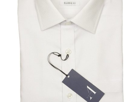 Alviso 24339 60% Cotton   40% Polyester Boy s Dress Shirt - Waffle Weave - White Online Hot Sale