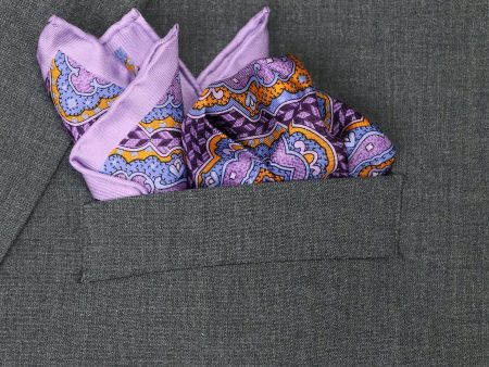 Heritage House 37793 Pocket Square - Neat - Plum Orange Sky Sale