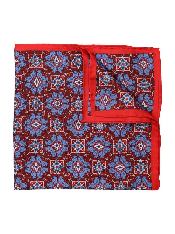 Heritage House 37790 Pocket Square - Neat - Blue Grey Red Hot on Sale