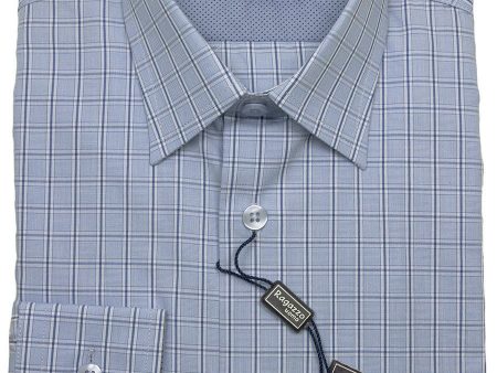 Ragazzo 24416 100% Cotton Boy s Dress Shirt - Plaid - Blue on Sale