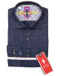 Luchiano Visconti 28718 Boy s Sport Shirt - Grid- Navy Hot on Sale