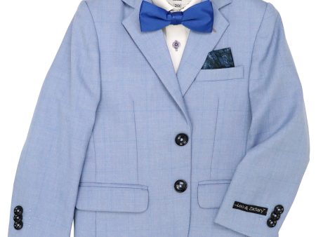 Leo & Zachary 37871 Boy s Suit Separate Jacket - Plaid - Graphic Blue Hot on Sale