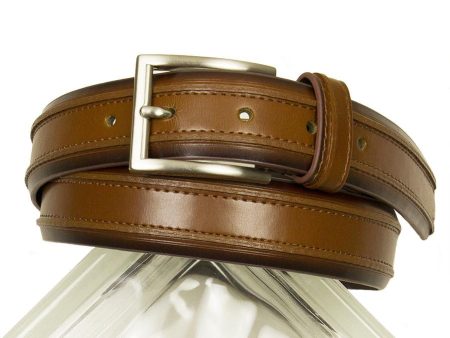 Florsheim 24657 100% Genuine Leather Boy s Belt - Double Ribbed - Cogn Online Hot Sale