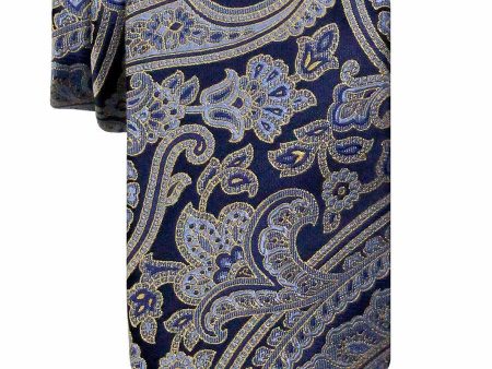 Heritage House 24563 100% Woven Silk Boy s Tie - Paisley Pattern - Navy Gold For Cheap