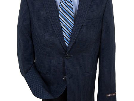 Michael Kors 22864 78% Polyester 22% Rayon Boy s Sport Coat - Houndstooth - Navy Online Hot Sale