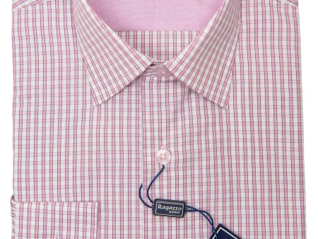 Ragazzo 28610 Boy s Dress Shirt - Check - Pink Discount