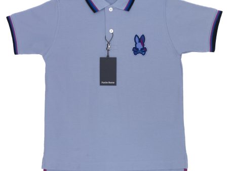 Psycho Bunny 36975 Boy s Short Sleeve Polo - Apple Valley Pique - Purple Cheap