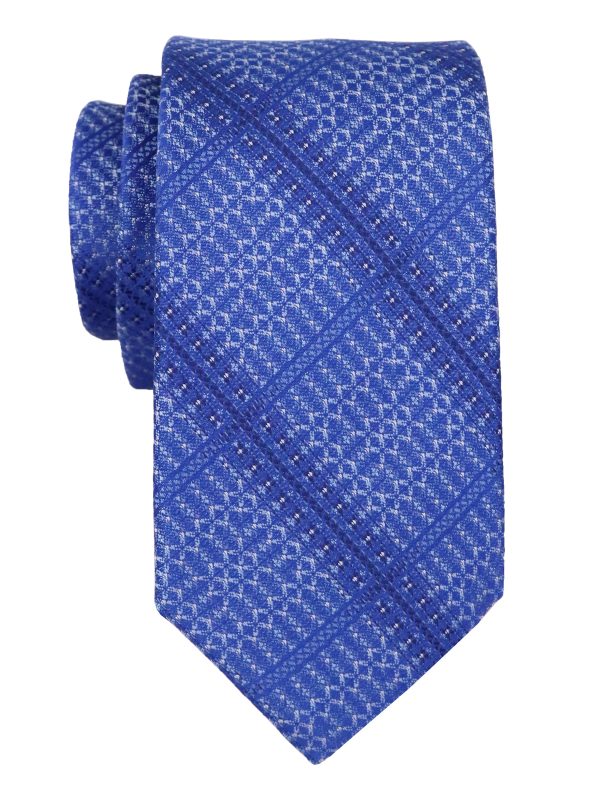 T.O. 37920 Boy s Tie - Plaid - Royal Navy on Sale