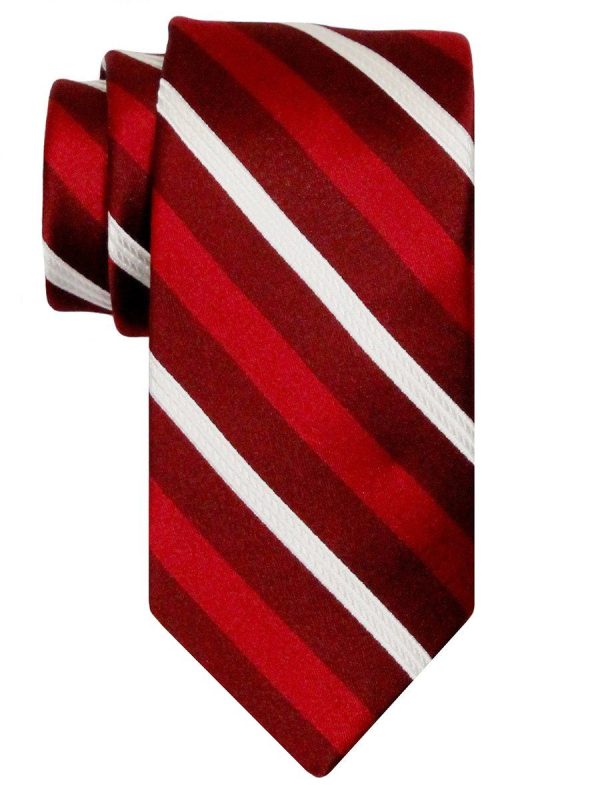 Heritage House 24545 100% Silk Boy s Tie - Stripe - Red on Sale