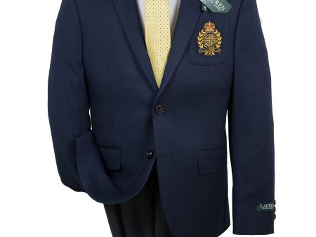 Lauren Ralph Lauren 28263 Boy s Blazer - Solid Gab - Navy Online now