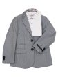 Leo & Zachary 35572 Boy s Suit Separate Jacket - Basketweave - Navy Silver Cheap