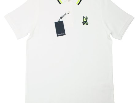 Psycho Bunny 36373 Young Men s Short Sleeve Pique Polo - White Hot on Sale