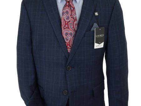 Lauren Ralph Lauren 35060 Boy s Suit - Plaid - Navy Blue on Sale