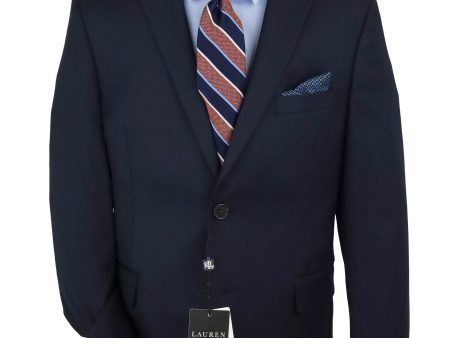 Lauren Ralph Lauren 34236 Boy s Suit Separate Jacket - Solid Gab - Navy Online Hot Sale