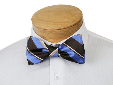 ScottyZ 33015 Young Men s Bow Tie - Stripe - Brown Blue For Discount