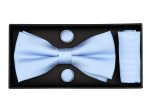 Heritage House 38081 Young Men s Bow Tie Set - Diagonal Solid - Powder For Discount