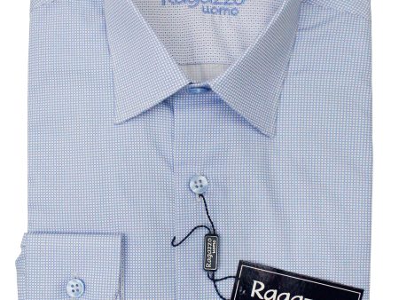 Ragazzo 36634 Boy s Slim Fit Dress Shirt - Neat - Blue White For Cheap