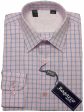 Ragazzo 24426 100% Cotton Boy s Dress Shirt - Plaid - Pink Discount