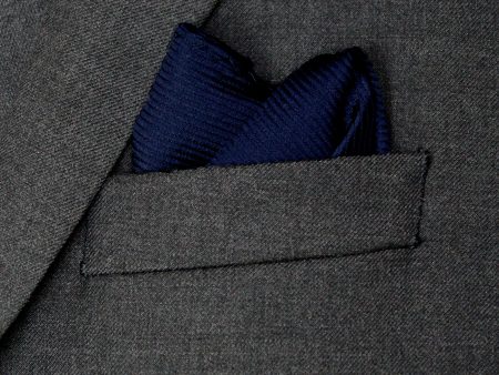 Heritage House Pocket Square 30751PS - Tonal Stripe - Navy Sale