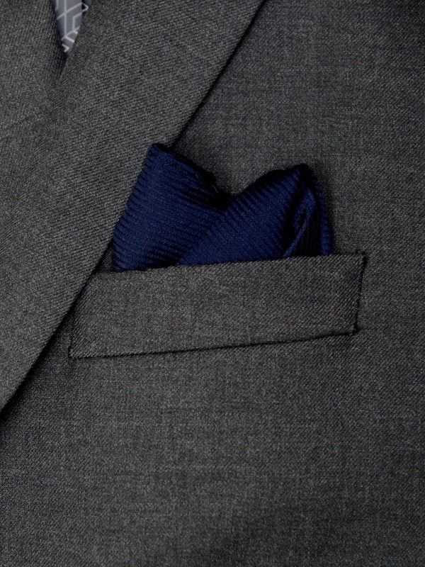 Heritage House Pocket Square 30751PS - Tonal Stripe - Navy Sale