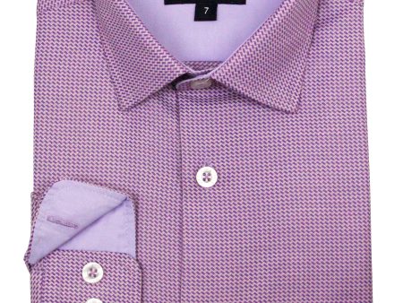 Marcelo 35662 Boy s Dress Shirt - Chevron - Purple Online Hot Sale