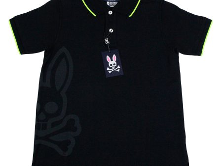 Psycho Bunny 35183 Boy s Short Sleeve Polo - Black Hot on Sale