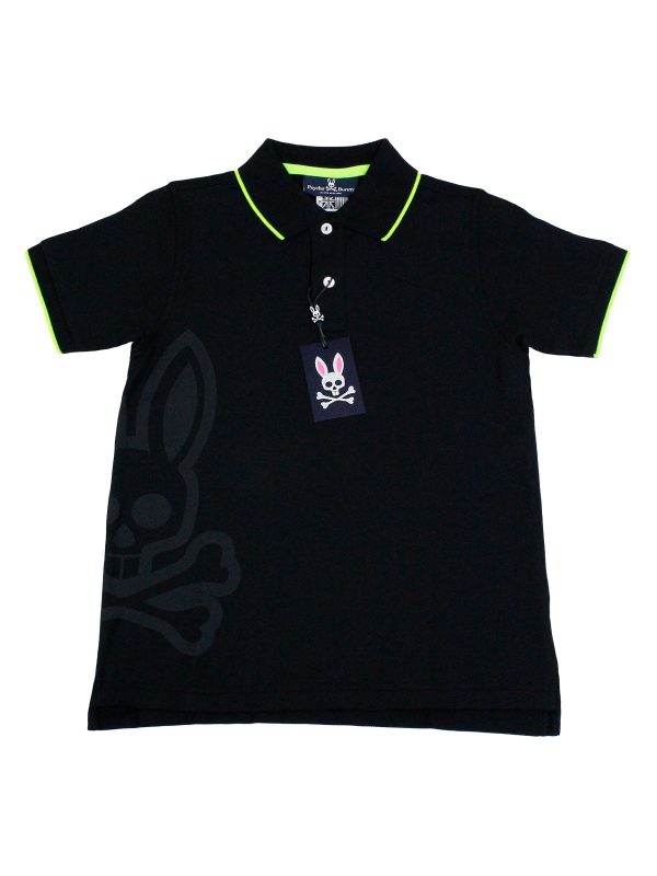 Psycho Bunny 35183 Boy s Short Sleeve Polo - Black Hot on Sale