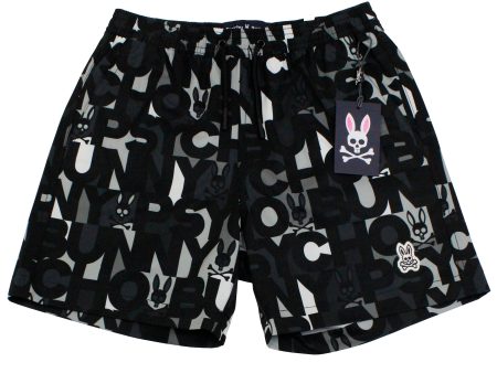 Psycho Bunny 36125 Boy s Swim Trunks - Bagh - Black Online Hot Sale