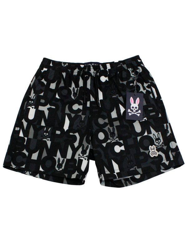 Psycho Bunny 36125 Boy s Swim Trunks - Bagh - Black Online Hot Sale